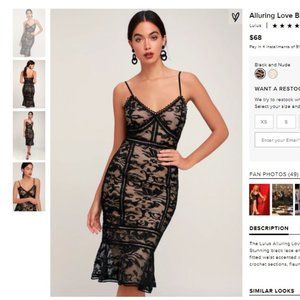 Lulu's Alluring Love Black and Nude Lace Dress